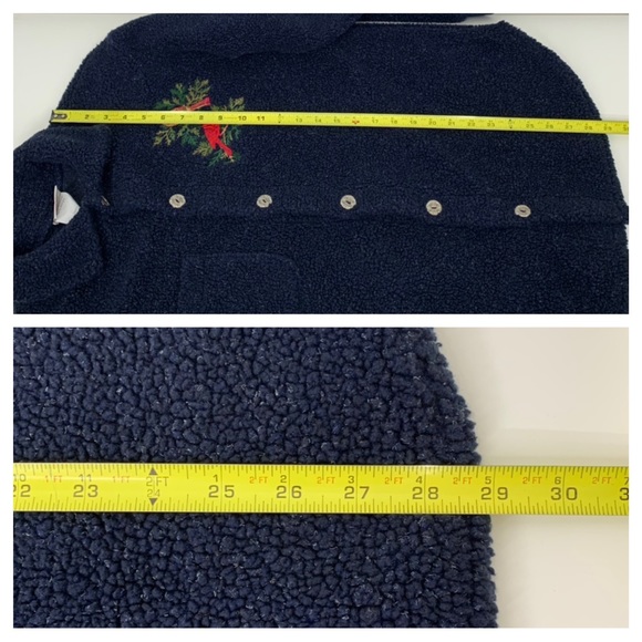 Vintage Art Unlimited Sportswear Embroidered Cardinal Sherpa Cardigan Sweater - Picture 16 of 16